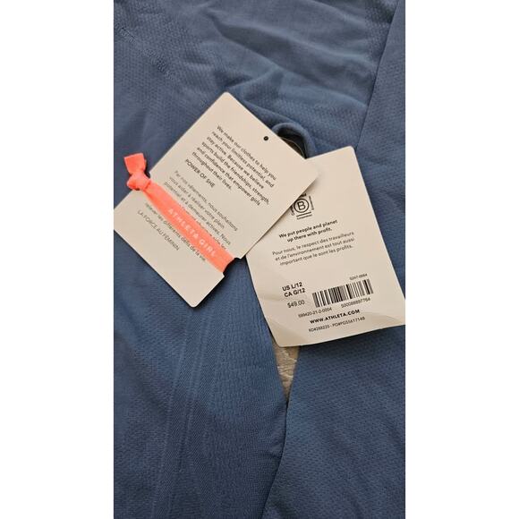 Athleta Girl Power Up Long-sleeved Shirt Blue Size Large 12 - Picture 3 of 5